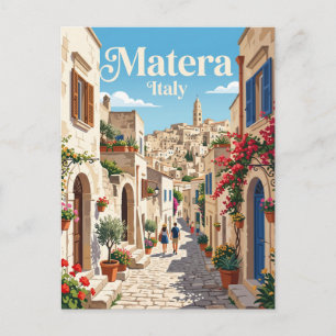 Gasse in Matera Italien Postkarte