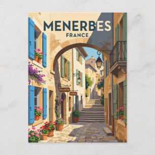 Gasse in Ménerbes Frankreich Postkarte