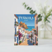 Gasse in Peñíscola Spanien Postkarte (Stehend Vorderseite)