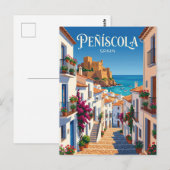 Gasse in Peñíscola Spanien Postkarte (Vorne/Hinten)