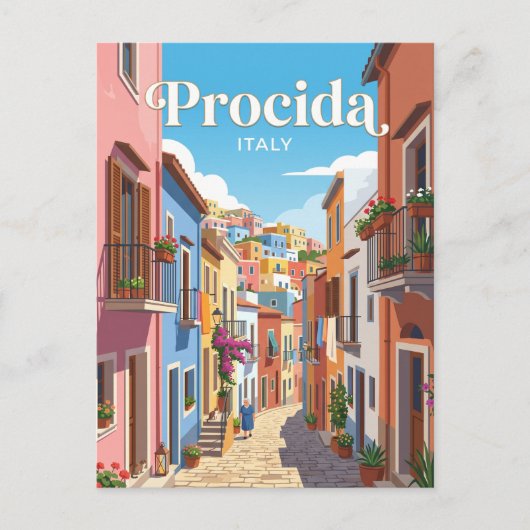 Gasse in Procida Italien Postkarte (Vorderseite)