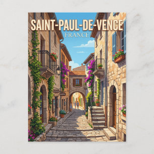 Gasse in Saint-Paul-de-Vence Frankreich Postkarte