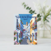 Gasse in Vejer de la Frontera Spanien Postkarte (Stehend Vorderseite)