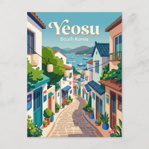 Gasse in Yeosu, Südkorea Postkarte