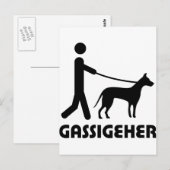 Gassigeher Hundeschwalbe Postkarte (Vorne/Hinten)