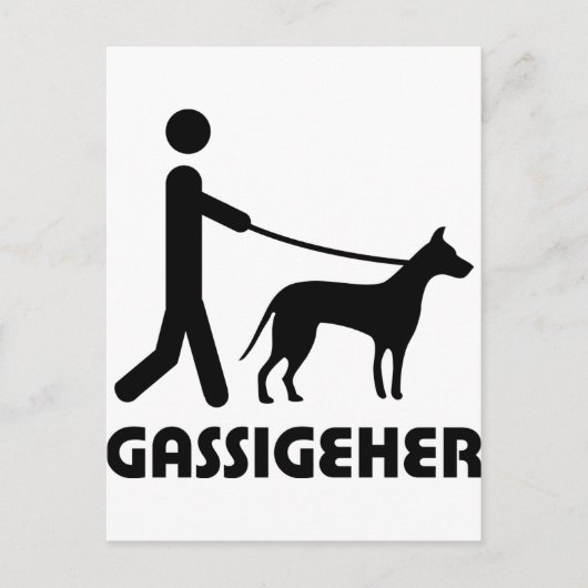 Gassigeher Hundeschwalbe Postkarte (Vorderseite)
