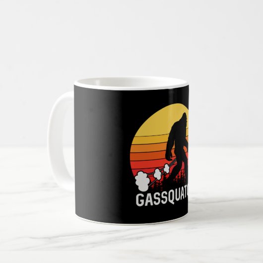GASSQUATCH Bigfoot Retro fart Design Kaffeetasse (Vorderseite Links)