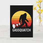 GASSQUATCH Bigfoot Retro Furz Design Karte (Gelbe Blume)