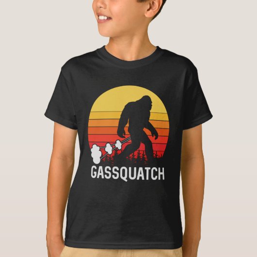 GASSQUATCH Bigfoot Retro Furz Design T-Shirt (Vorderseite)
