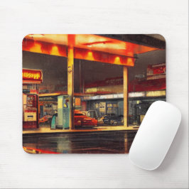 Gassstation der Maus in den 50er Jahren Mousepad