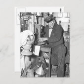 Gasstation Attendant Vintag Millburg Michigan Postkarte (Vorne/Hinten)