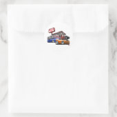 Gasstation Challenger Runder Aufkleber (Tasche)