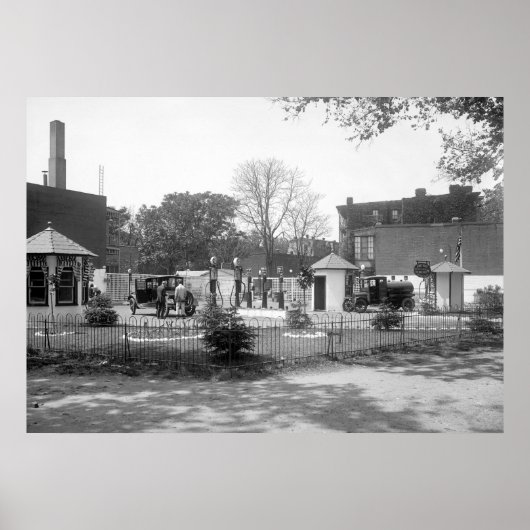 Gasstation der 20er Jahre Poster (Vorne)