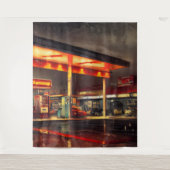 Gasstation in den 1950er Jahren einrichten Wandteppich (Vorderseite)