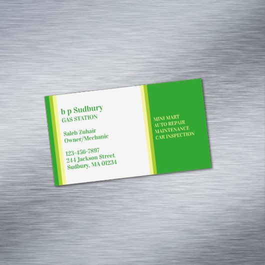 Gasstation Magnetische Visitenkarte (Beispiel)