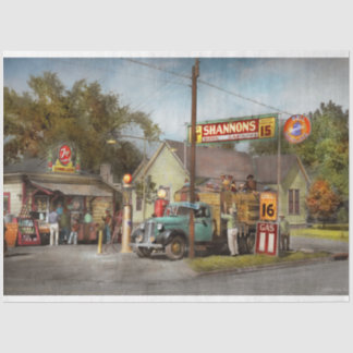Gasstation - Shannons Supergasleitungen 1939 Seidenpapier