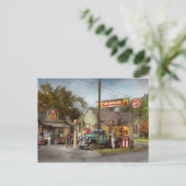 Gasstation - Shannons Supergasoline 1939 Postkarte (Stehend Vorderseite)