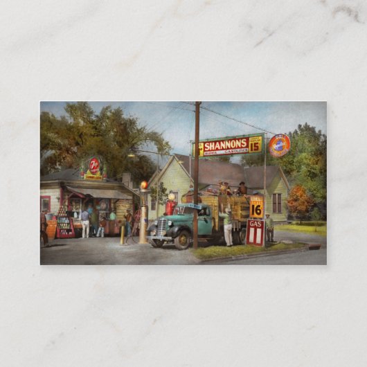 Gasstation - Shannons Supergasoline 1939 Visitenkarte (Rückseite)