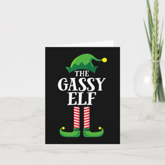 Gassy Elf Matching Family Group Weihnachts-Party Karte (Vorderseite)