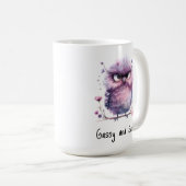 Gassy und Sassy Lila Grumpy Bird Kaffeetasse (VorderseiteRechts)