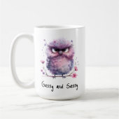 Gassy und Sassy Lila Grumpy Bird Kaffeetasse (Links)