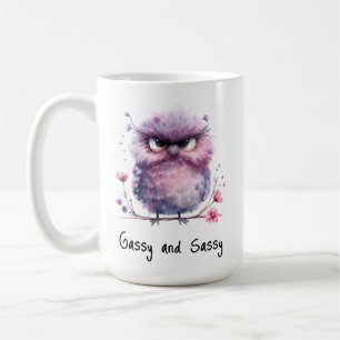 Gassy und Sassy Lila Grumpy Bird Kaffeetasse
