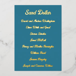 Gast-12x18-Karten für Gold Foil Table-Sitze Folieneinladung