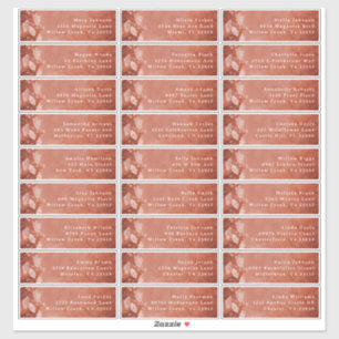 Gäst-Adressaufkleber 'Fall in Love' in Terrakotta Aufkleber