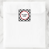 Gast-Aufkleber für das Party Checkered Square Quadratischer Aufkleber (Tasche)