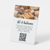 Gast-berührungsloses QR-Code Bäckerei benutzerdefi Sockelschild (Vorderseite)