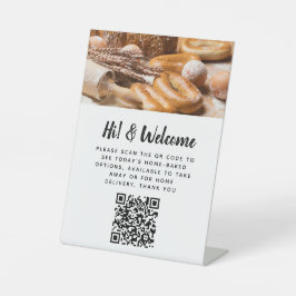 Gast-berührungsloses QR-Code Bäckerei benutzerdefi Sockelschild