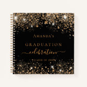 Gast Book graduate black gold Glitzer 2023 Notizblock (Vorderseite)