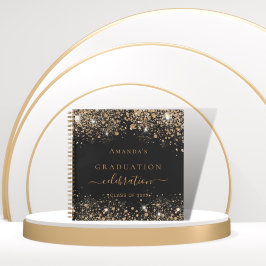 Gast Book graduate black gold Glitzer 2023 Notizblock
