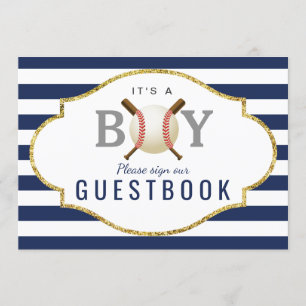 Gast Book Sign Baseball Boy Baby Dusche Einladung