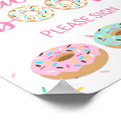 Gast Book Sign Pink Donut Table Sign Poster (Ecke)