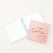 Gast-Buch-Absolvent rot rosa goldene Skript Notizblock (Innenseite)