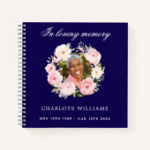 Gast-Buch-Gedenkstätte Beerdigung Blumenflorale de Notizblock (Vorderseite)