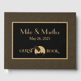Gast-Buch Gold und Black Vintag Art Deco Gästebuch