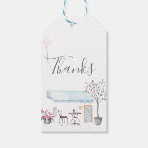 Gast der Pariser Hochzeit mit Aquarell-Wildblumen Geschenkanhänger