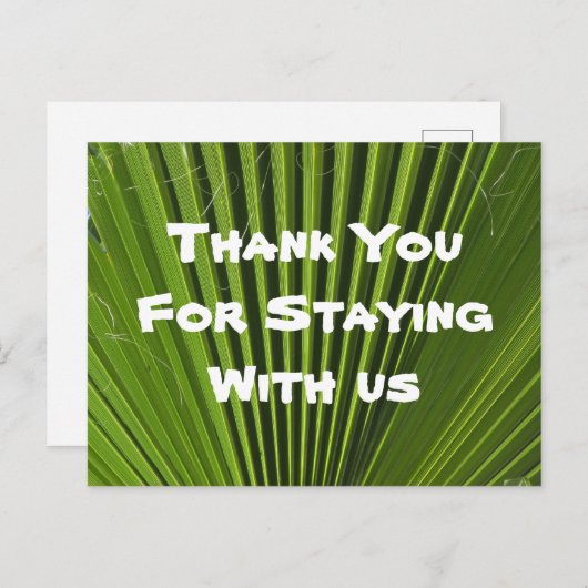 Gast des Hauses Vielen Dank Green Palm Leaf Wertsc Postkarte (Vorne/Hinten)