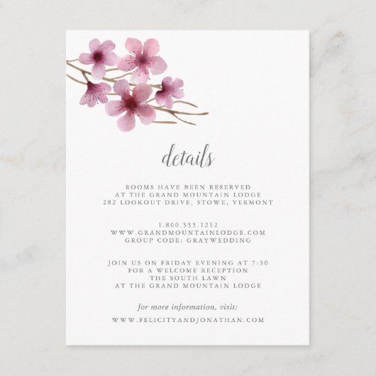 Gast-Details-Karte für die Wasserfarbenkirche Begleitkarte (Vorderseite)