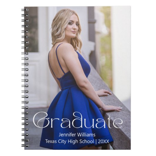 Gast-Gästebuch des modernen Script-Foto-Abschlusse Notizblock (Vorderseite)