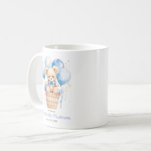 Gast Geschenk mit Balloon Teddy Bär für Boy Baptis Kaffeetasse (Vorderseite Links)