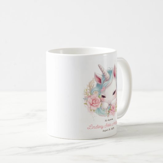 Gast Geschenk mit Blumenschlauch für die Taufe der Kaffeetasse (VorderseiteRechts)