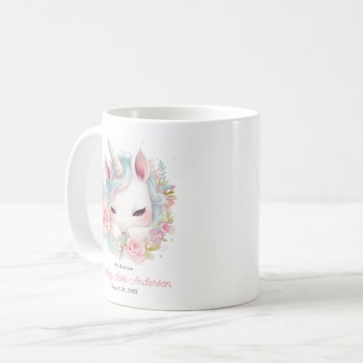 Gast Geschenk mit Blumenschlauch für die Taufe der Kaffeetasse (Vorderseite Links)