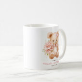 Gast-Geschenk mit floral Teddy Bär für Girl Taufe Kaffeetasse (VorderseiteRechts)