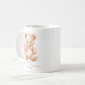 Gast-Geschenk mit floral Teddy Bär für Girl Taufe Kaffeetasse (Vorderseite Links)