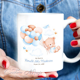 Gast Geschenk mit Watercolor Teddy für Boy Baptiss Kaffeetasse