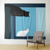 Gast im Fenster Wandteppich (Beispiel (Horizontal))