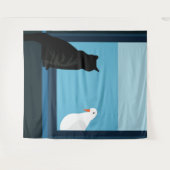 Gast im Fenster Wandteppich (Vorderseite (Horizontal))